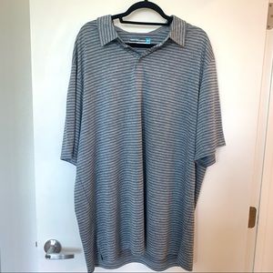 NWT Roundtree & Yorke Grey Stripes Polo 2XT